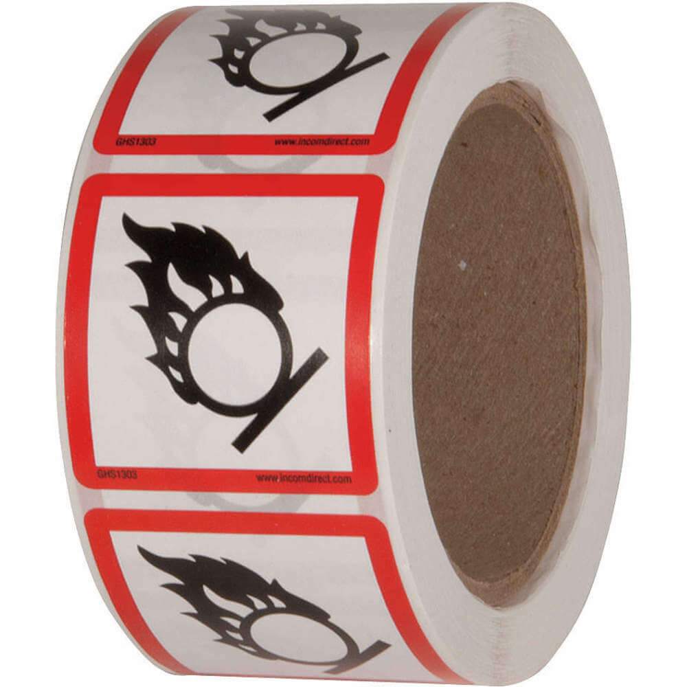 GHS SAFETY GHS1303 Safety Label 2 Inch Width x 2 Inch H - Pack Of 500 | AB8VLJ 29JT86