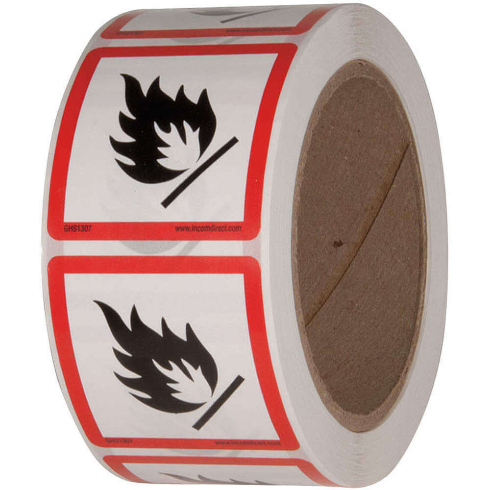 GHS SAFETY GHS1307 Safety Label 2 Inch Width x 2 Inch H - Pack Of 500 | AB8VLN 29JT90