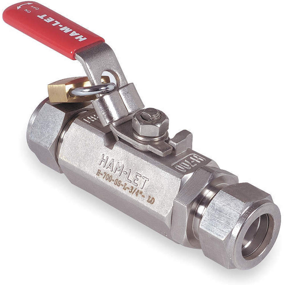 HAM-LET H-700-SS-L-1/4-T-LD Stainless Steel Ball Valve Tube x Tube 1/4 In | AD3KMZ 3ZVP7