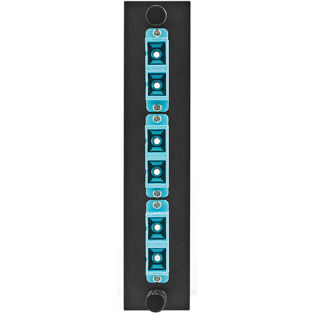 Fiber Adapter Panel 6 Fiber Aqua Duplex
