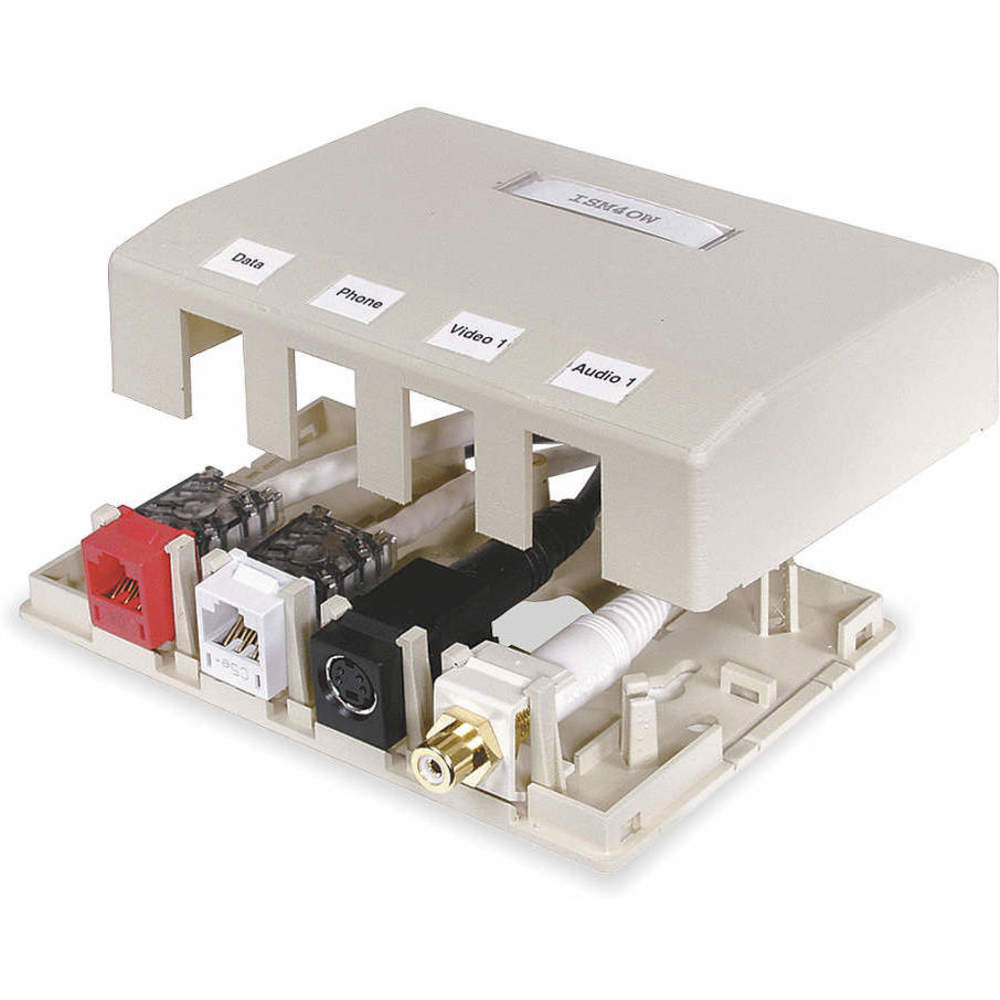 HUBBELL PREMISE WIRING ISM4OW Surface Housing 4 Port | AD2ZQJ 3XA68