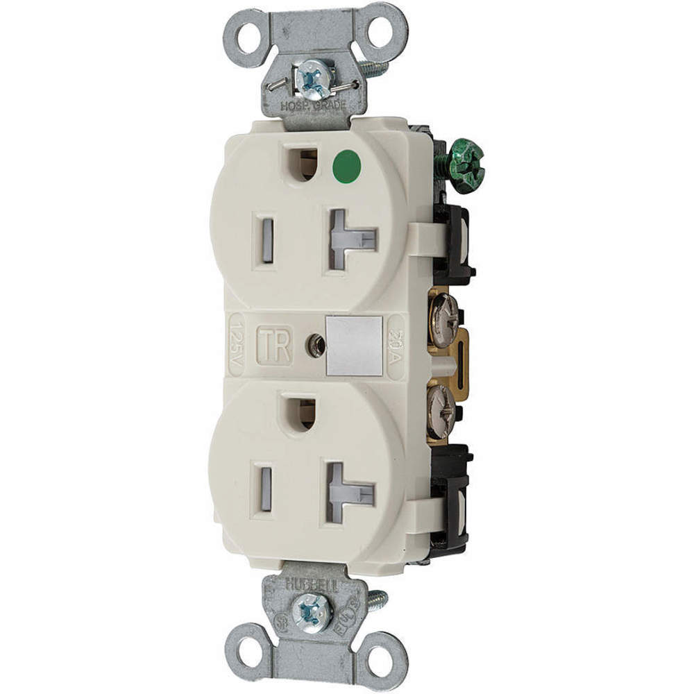 HUBBELL WIRING DEVICE-KELLEMS 8300LATRA Receptacle 125V 20A 1 HP | AF9LHH 30CZ72