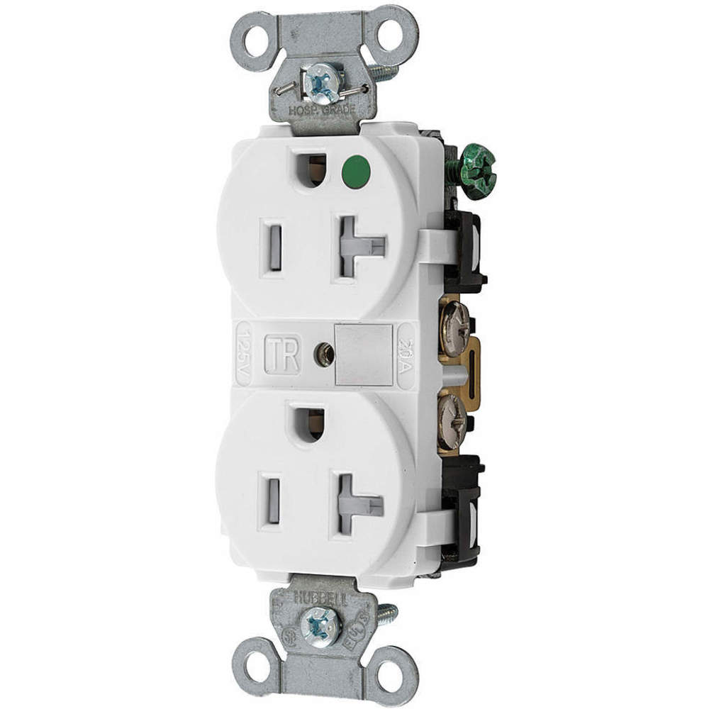 HUBBELL WIRING DEVICE-KELLEMS 8300WTRA Receptacle 125V 20A 1 HP | AF9LHG 30CZ71