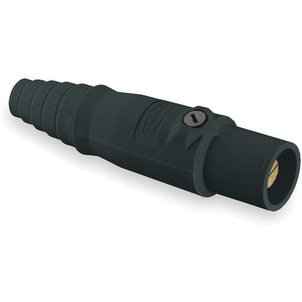 HUBBELL WIRING DEVICE-KELLEMS HBL300MBK Male Plug, Single Conductor, 300 A, Black | AC3WZH 2XB30