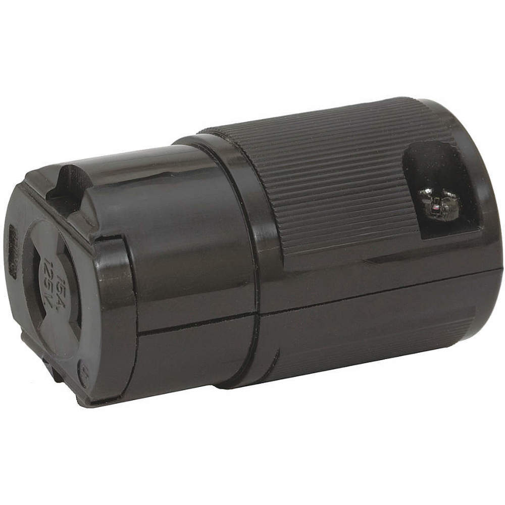 HUBBELL WIRING DEVICE-KELLEMS HBL7464V Female Connector Body, 15A, 125VAC, 2-Pole, 2-Wire Non Grounding, Black | AB4CXP 1X998