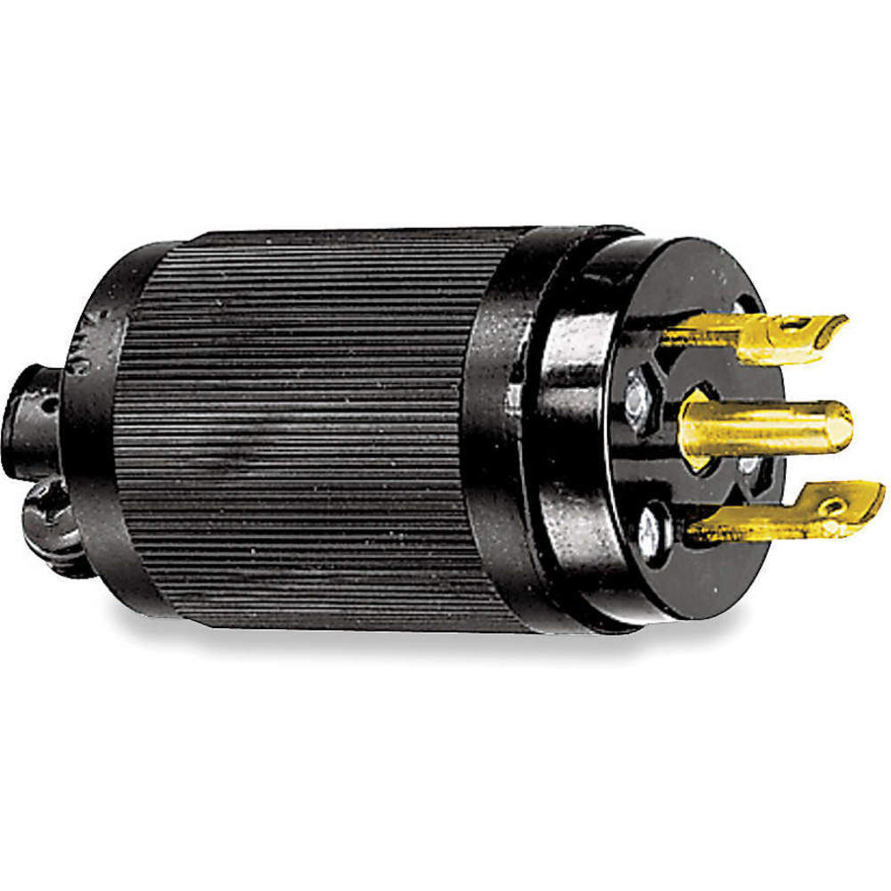 HUBBELL WIRING DEVICE-KELLEMS HBL7485 Male Plug, 15A, 125/250VAC, 3-Pole, Screw Terminal, Black | AE7LHN 5Z909