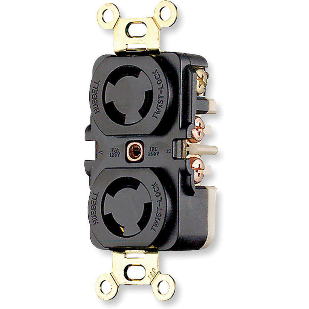HUBBELL WIRING DEVICE-KELLEMS HBL7580 Duplex Flush Receptacle, 10A, 250/15A, 125V, 3-Pole, 3-Wire Non-Grounding | AC8QED 3D268