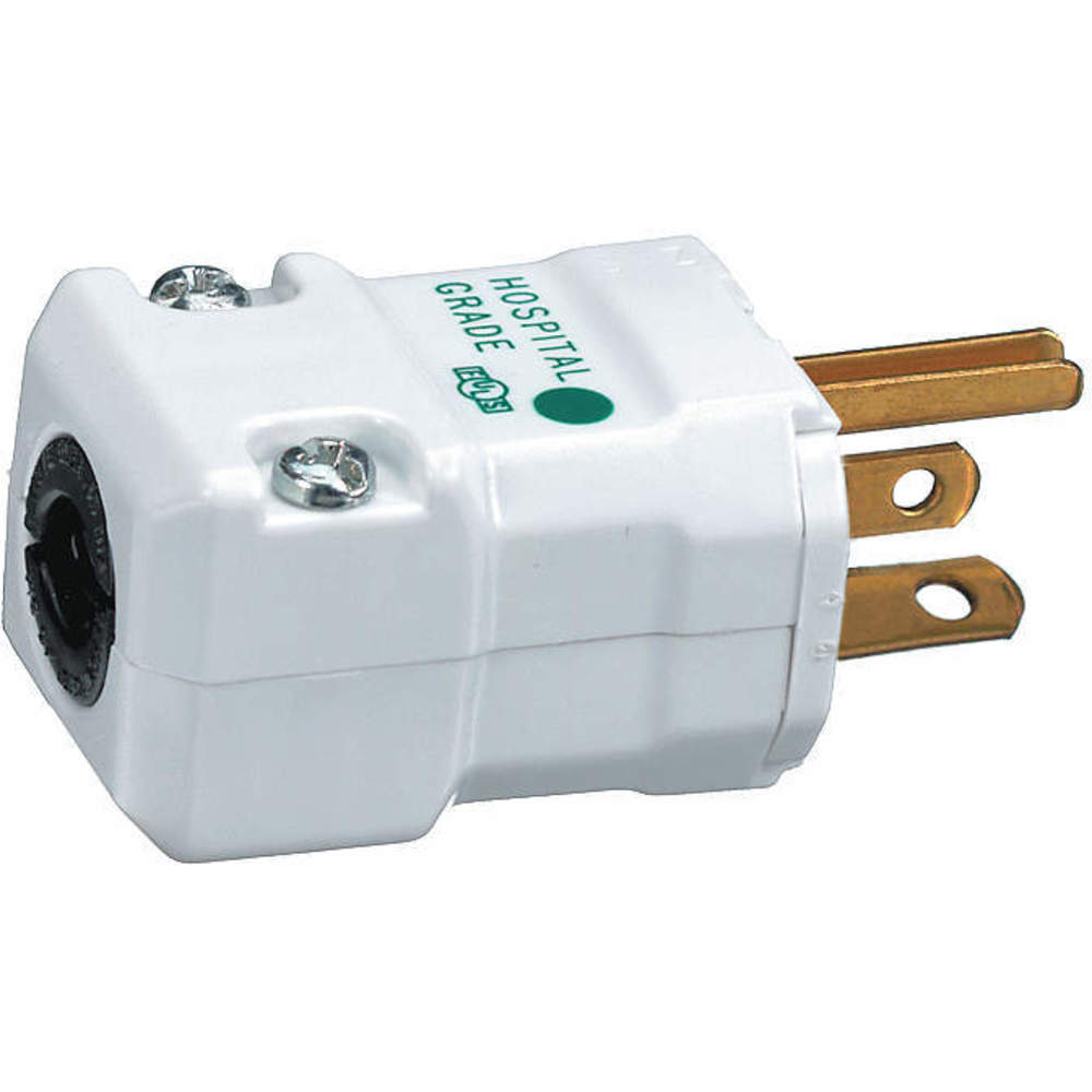 HUBBELL WIRING DEVICE-KELLEMS HBL8364V Straight Blade Male Plug, 2-P 3-W Grounding, 20A 125V, 5- 20P, White, 1 Pk | AC2MJV 2LBY2
