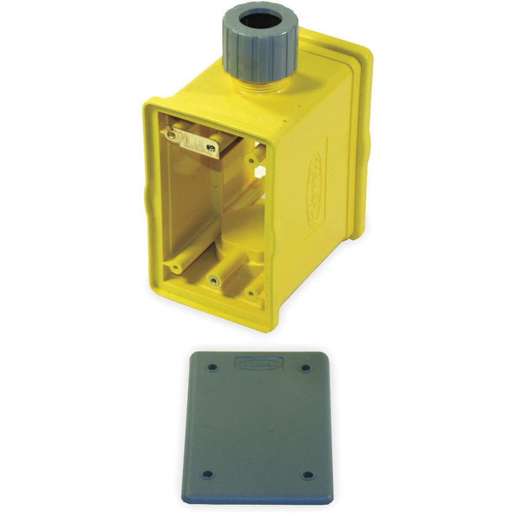 HUBBELL WIRING DEVICE-KELLEMS HBLPOB1 Portable Outlet Box, 1-Gang, Front And Back, Yellow, Non-Metallic | AA9JGU 1DJL2