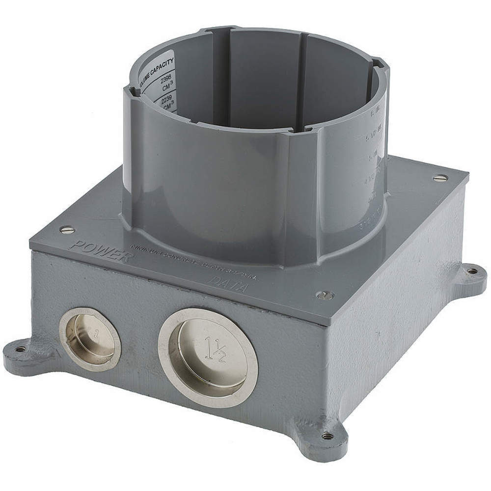 Floor Box Pvc/cast Iron 7.26 x 7.45 In