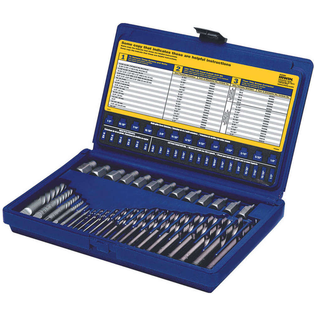 Screw Extractor / Drill Bit Set, 35 Pc