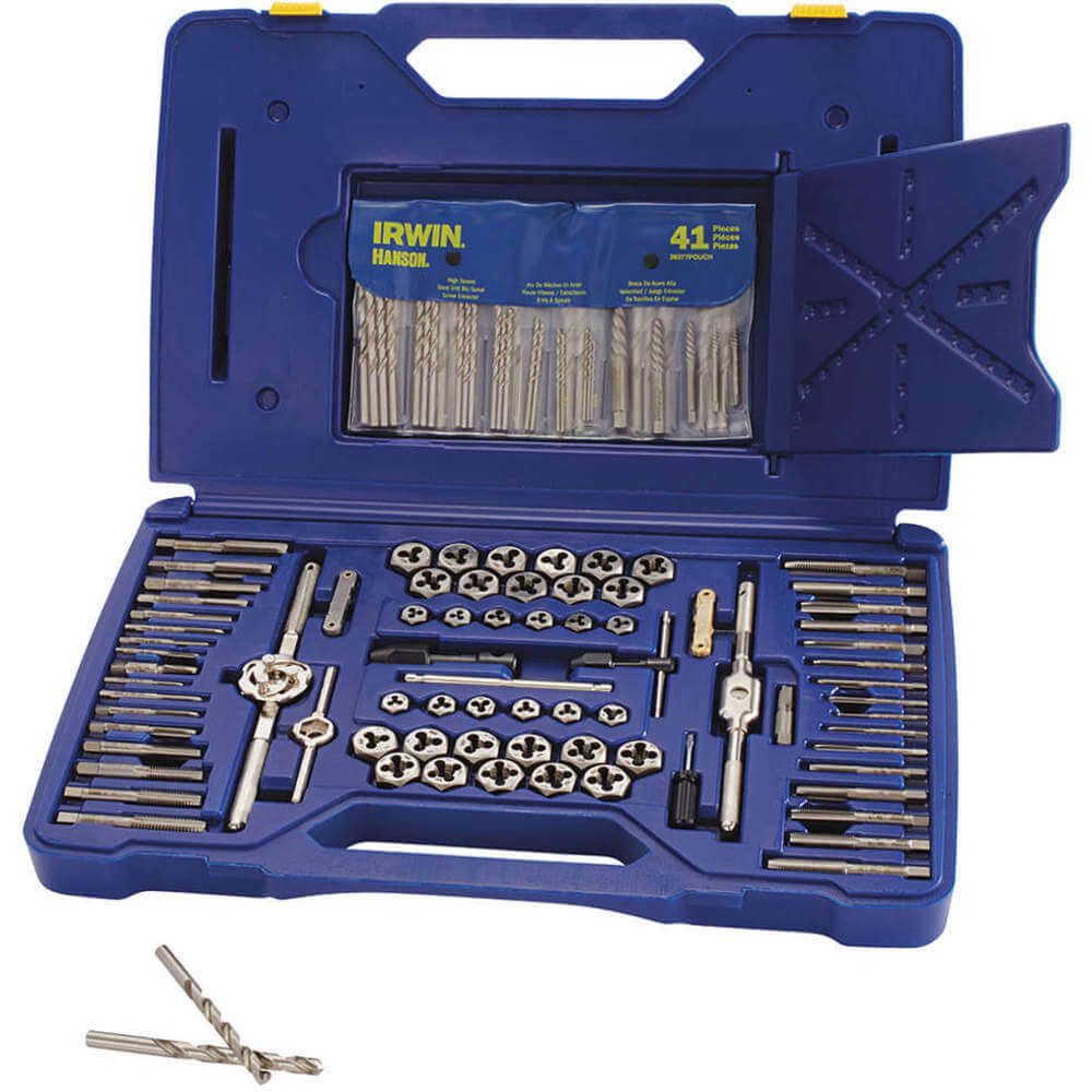 117-pc Machine Screw / Fractional / Metric Tap & Hex Die and Drill Bit Set