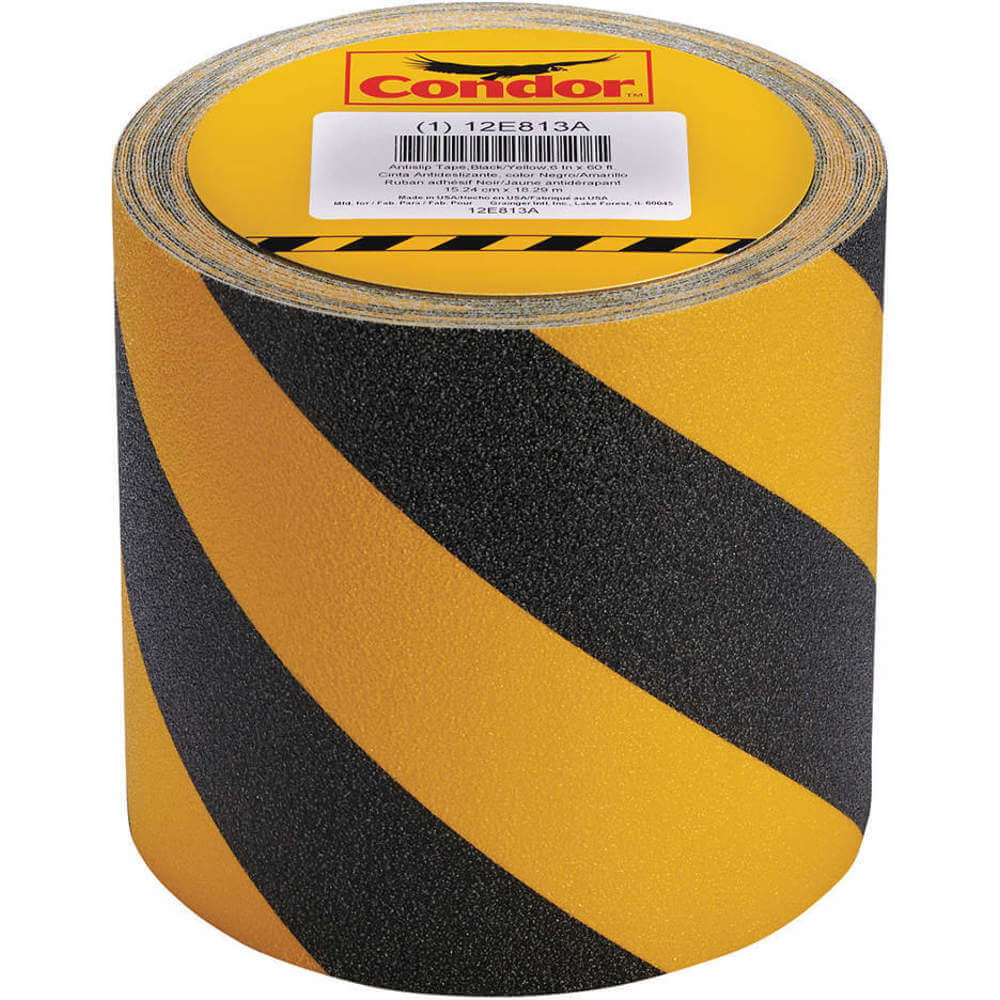 JESSUP MANUFACTURING 3360-6 Antislip Tape, Aluminium Oxide, Size 6 Inch x 60 Feet, Black/Yellow | AA4BWC 12E813