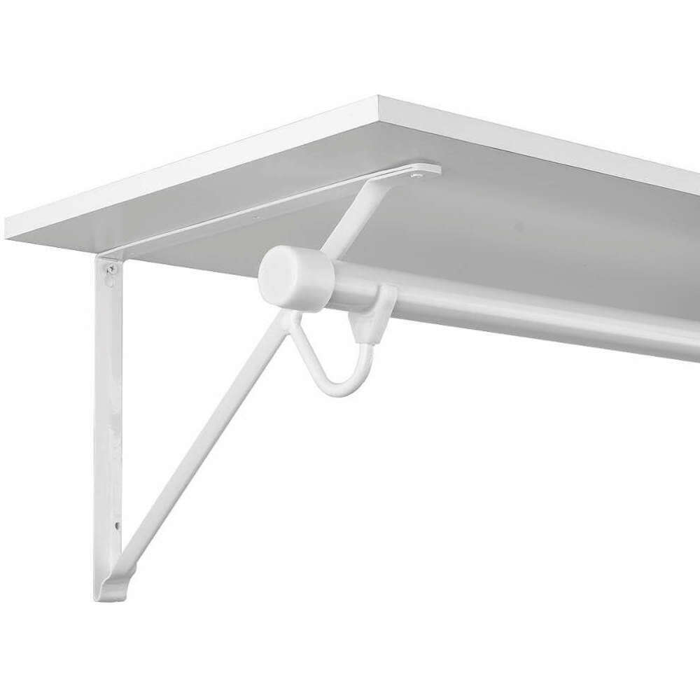 White Large Heavy Duty Shelf And Rod Bracket