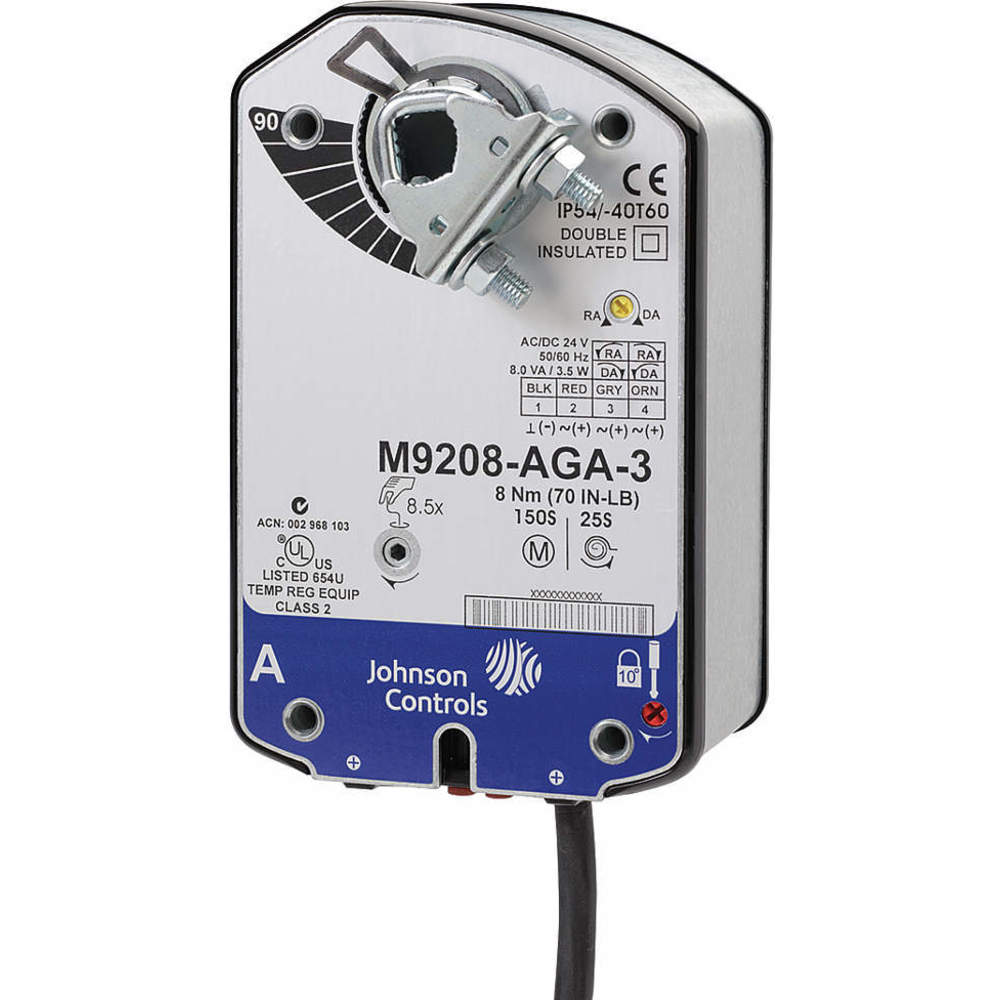 Electric Actuator, 24 VAC/DC Voltage, 70 In. lbs Torque, On/Off, Spring Return