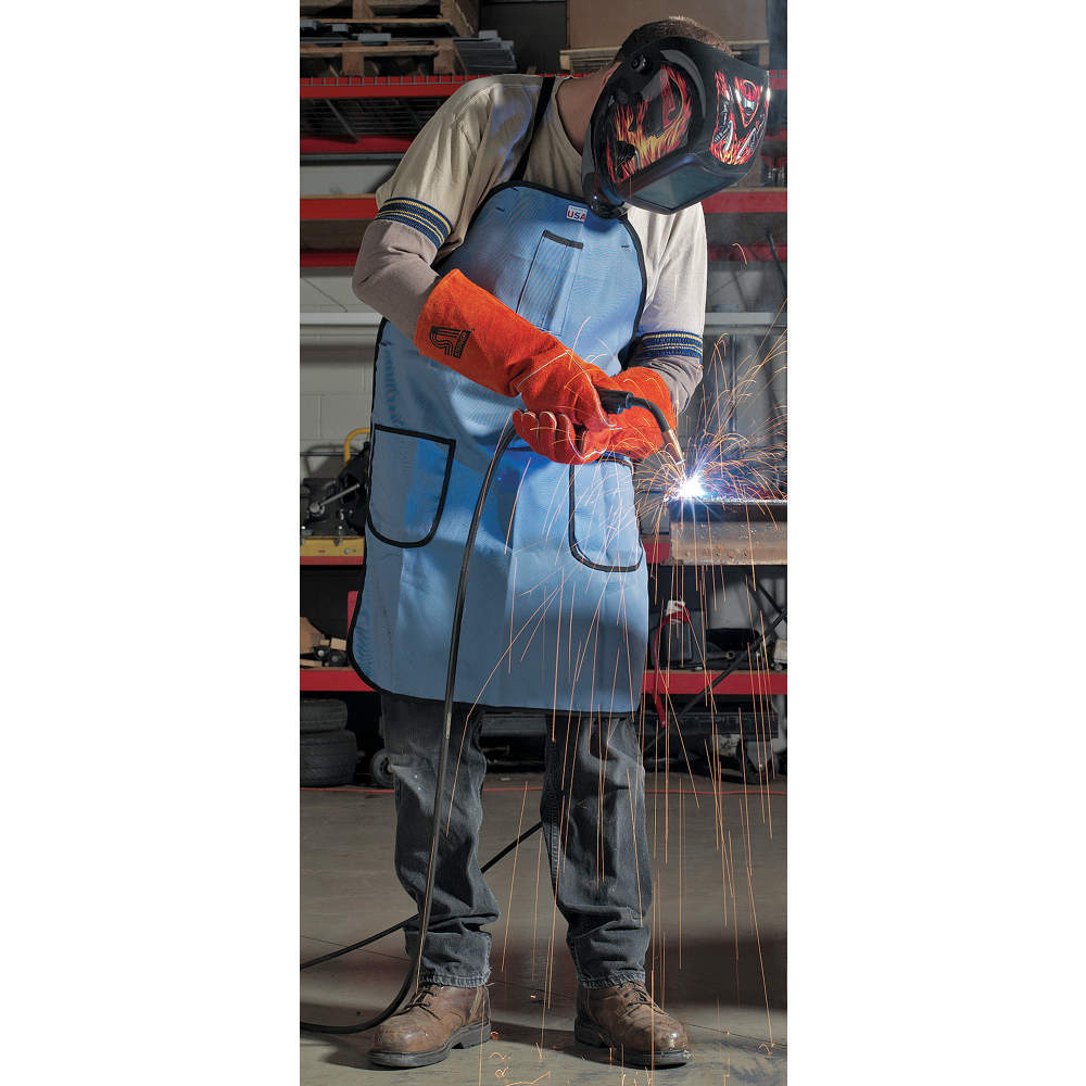 Shop Apron Blue 35-1/2 Inch Length 28 Inch Width