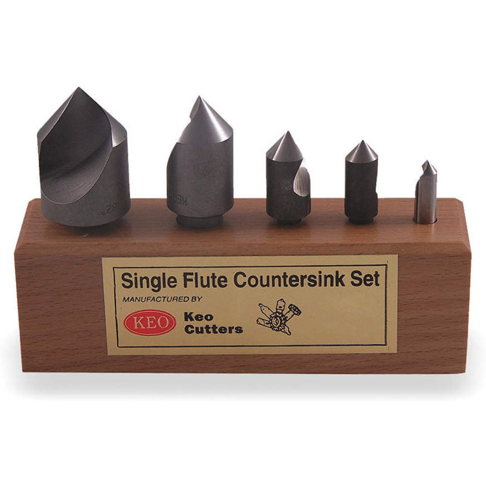 Countersink Set 5 Piece 1 Flutes 100 Degree Cobalt