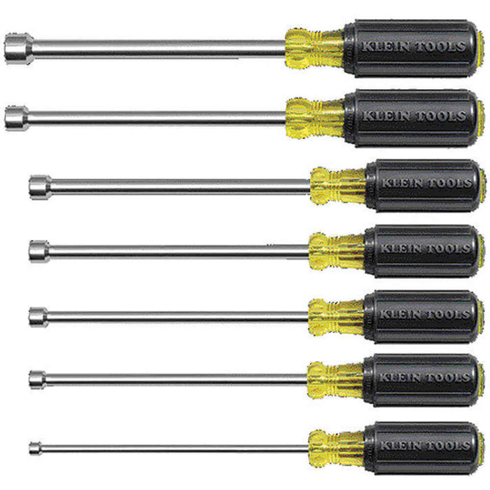 Magnetic Nut Driver Set, 6 Inch Shank, 7 Piece