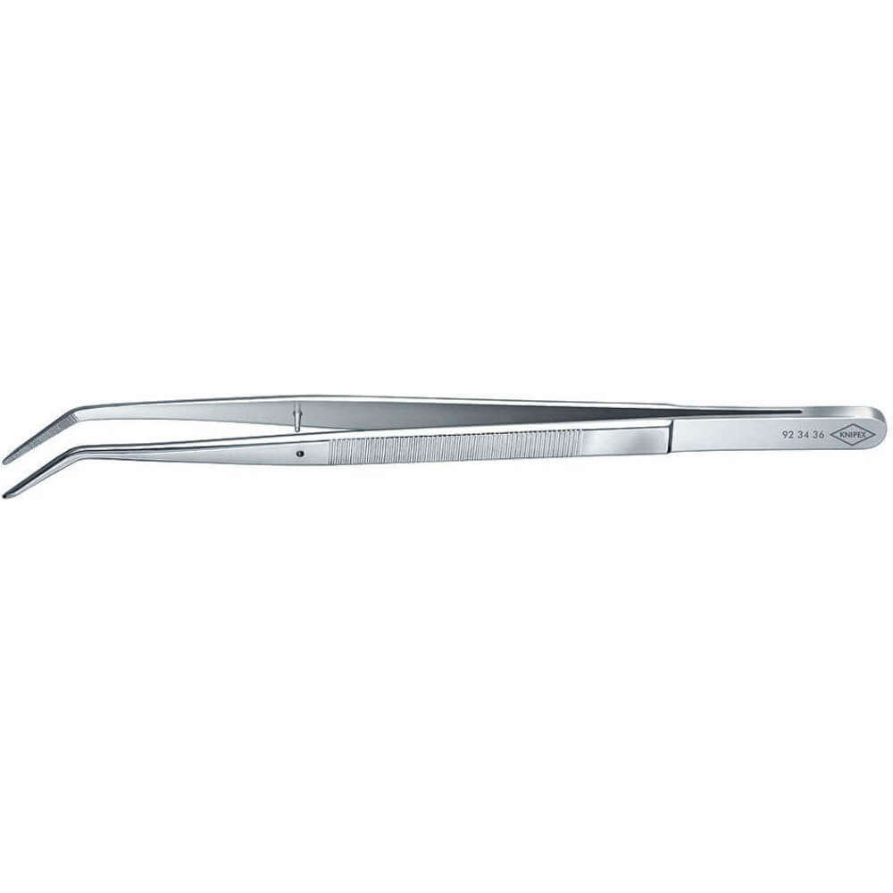 KNIPEX 92 34 36 Tweezers Dowel Pin Bent Serrated 6 In | AA2MRU 10U068