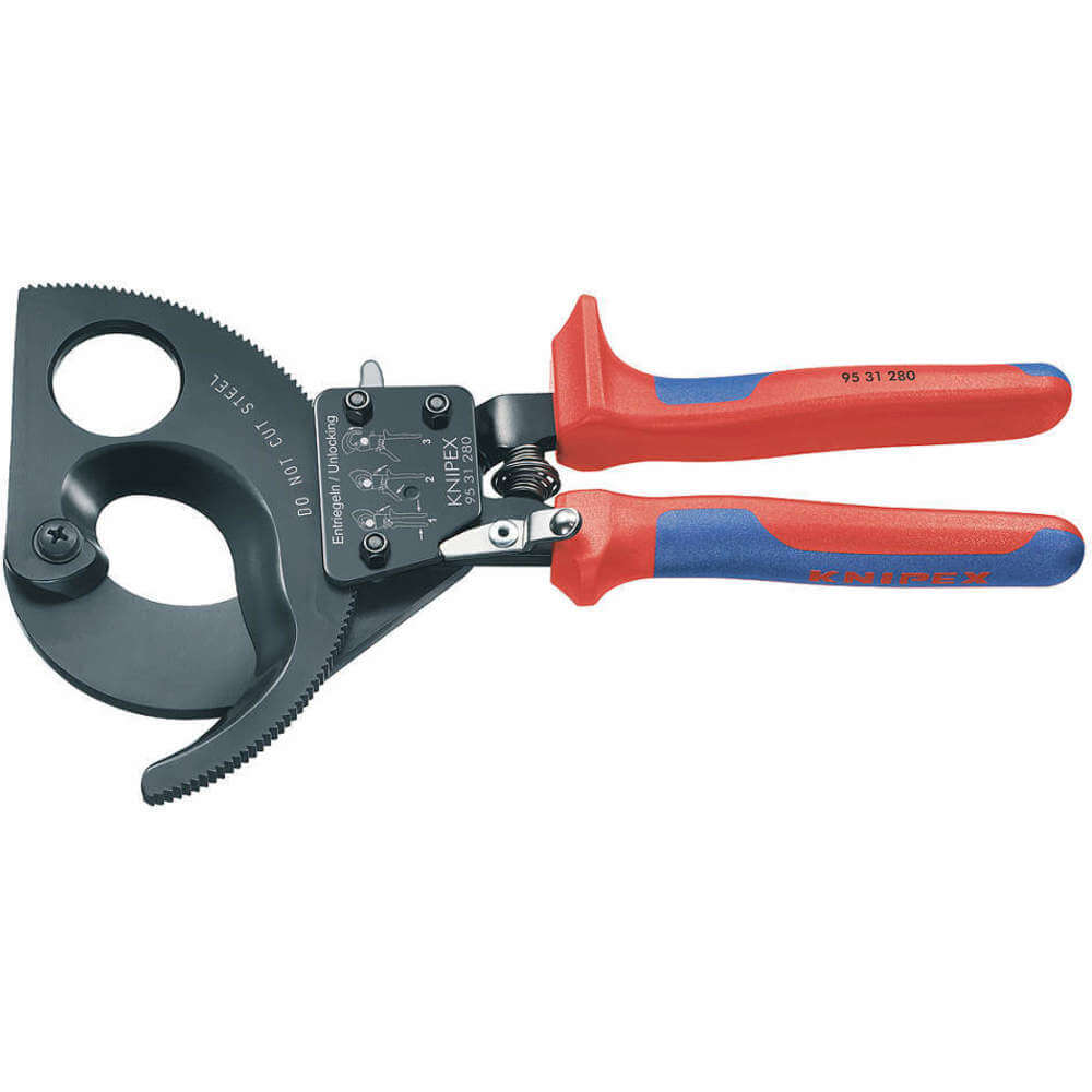 KNIPEX 95 31 280 SBA Ratchet Cable Cutter Center Cut 11 In | AA2MVW 10U148