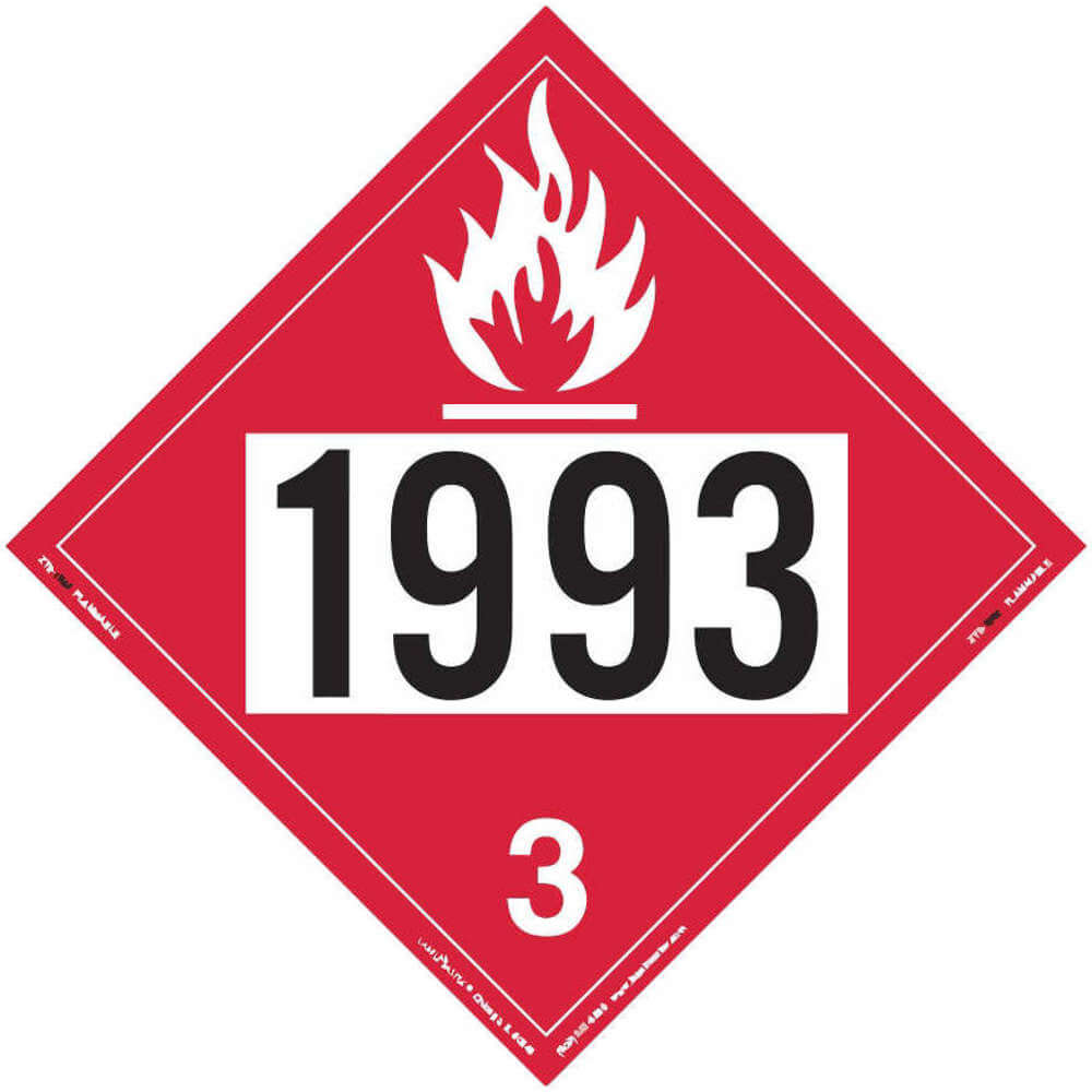 LABELMASTER 35ZL53 Flammable Liquid Placard 10-3/4 Inch x 10-3/4 Inch | AH6GZE