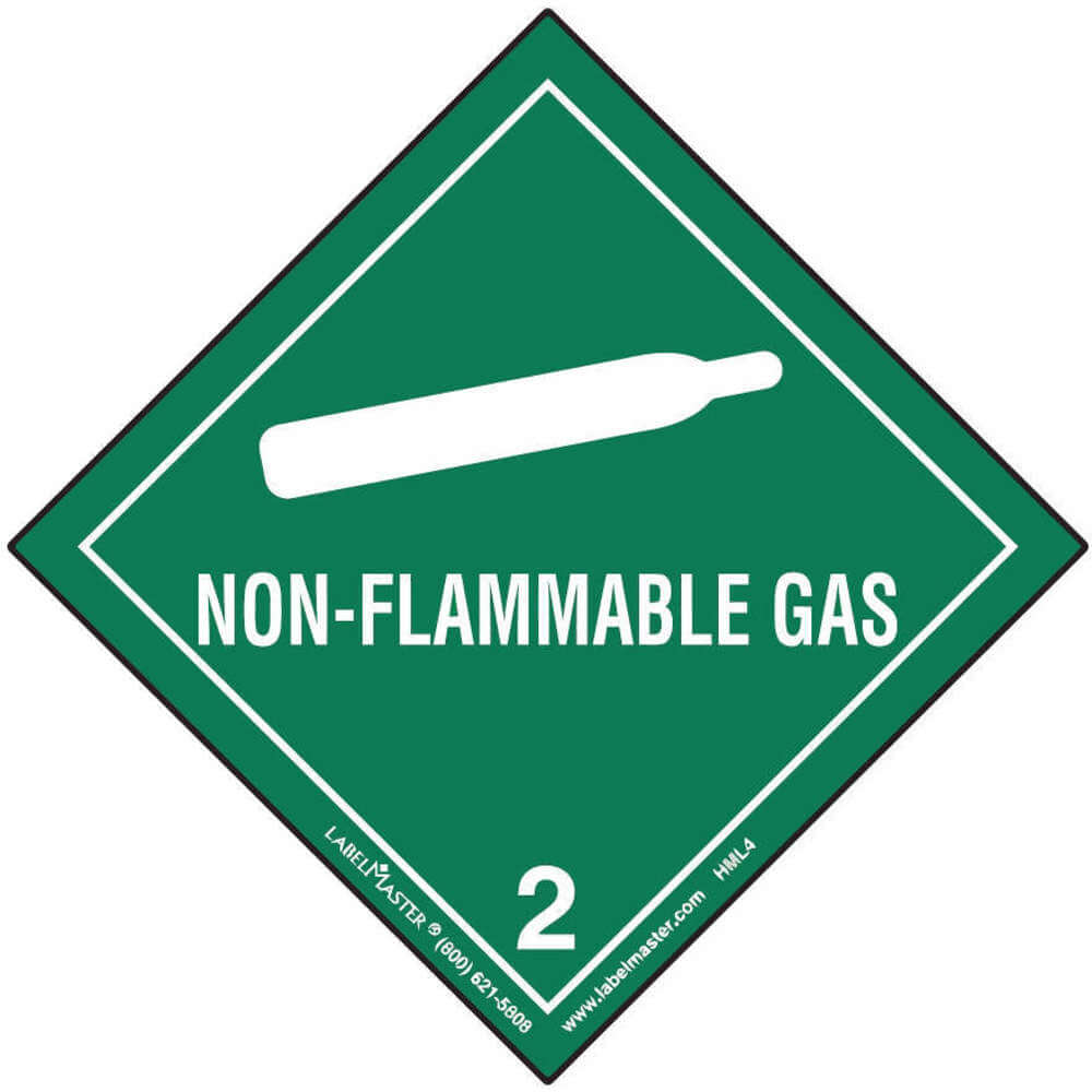Non-Flammable Gas Label 100mm x 100mm 500