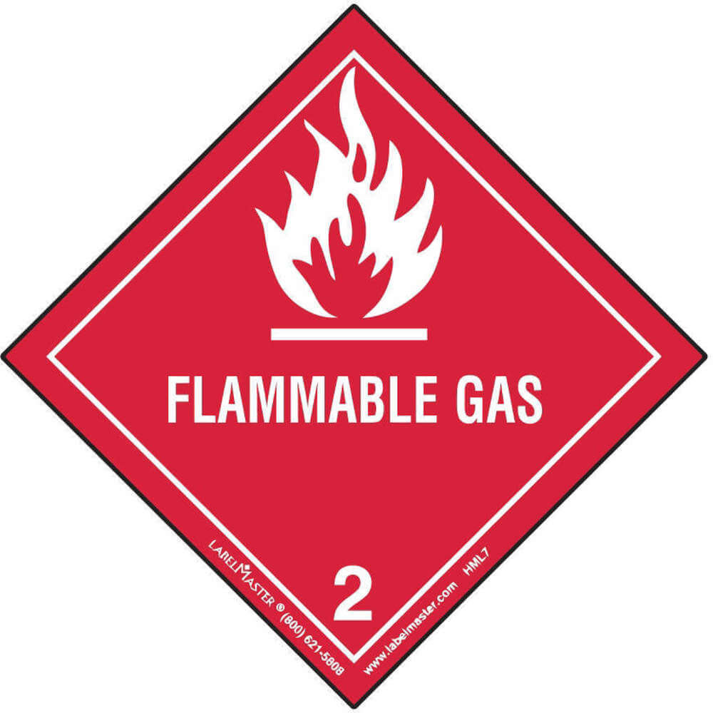 LABELMASTER HML7 Flammable Gas Label 100mm x 100mm Paper 500 | AH6GTD 35ZK08