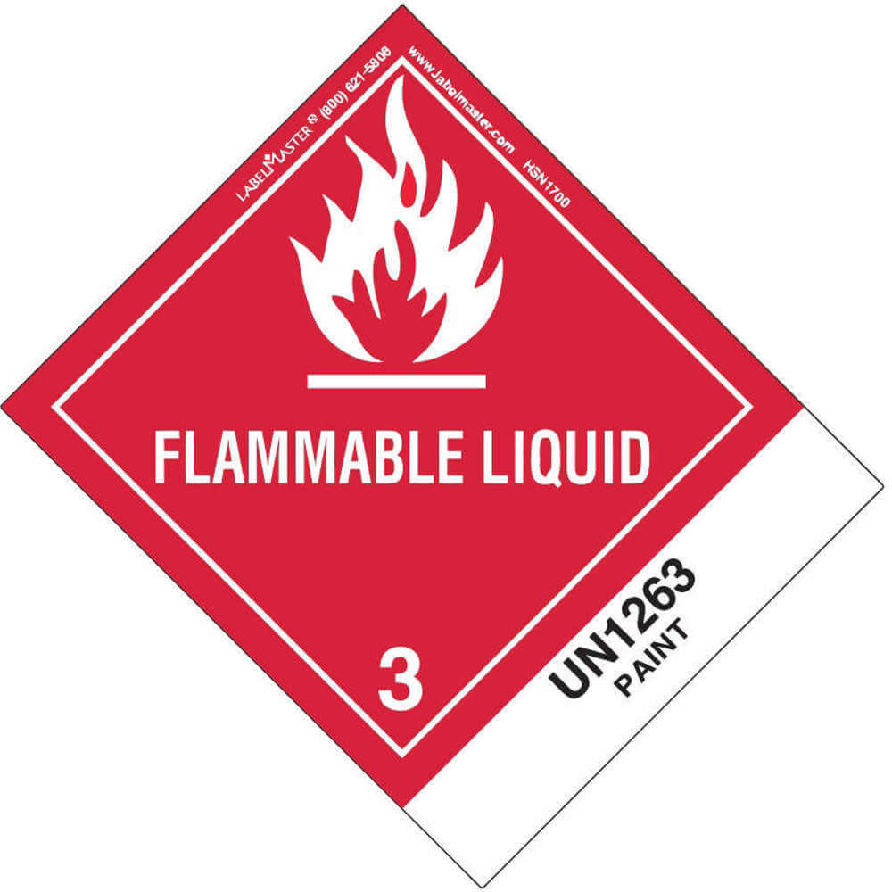 Flammable Liquid Label 100mm x 120mm 500
