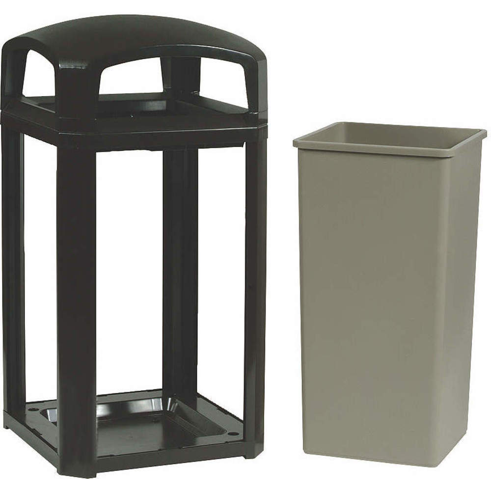 Trash Can 50 Gallon Black
