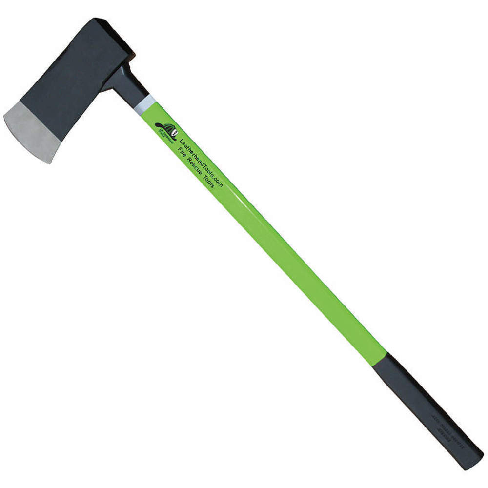 Axe, 8 Lbs., Flat Head, 36 Inch Length, Rubber Grip, Lime Fiberglass Handle