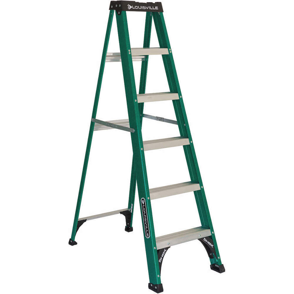 LOUISVILLE FS4006 Stepladder Fiberglass 6 Feet 225 Lb. | AC7APN 36Y483
