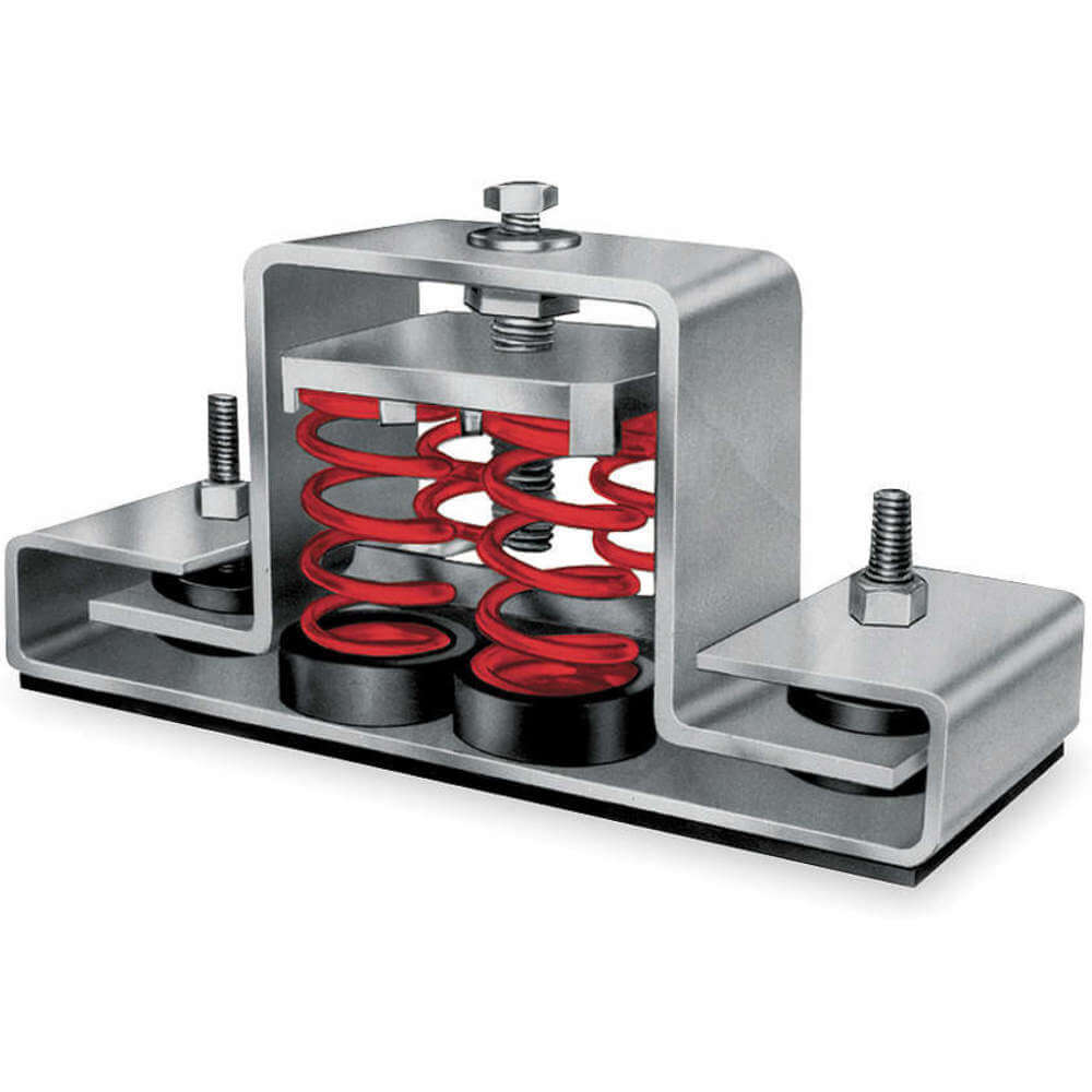 Floor-Mount Vibration Isolator, Spring, 510 lb Capacity, 5 1/8 in Height, 2 1/2 in Width