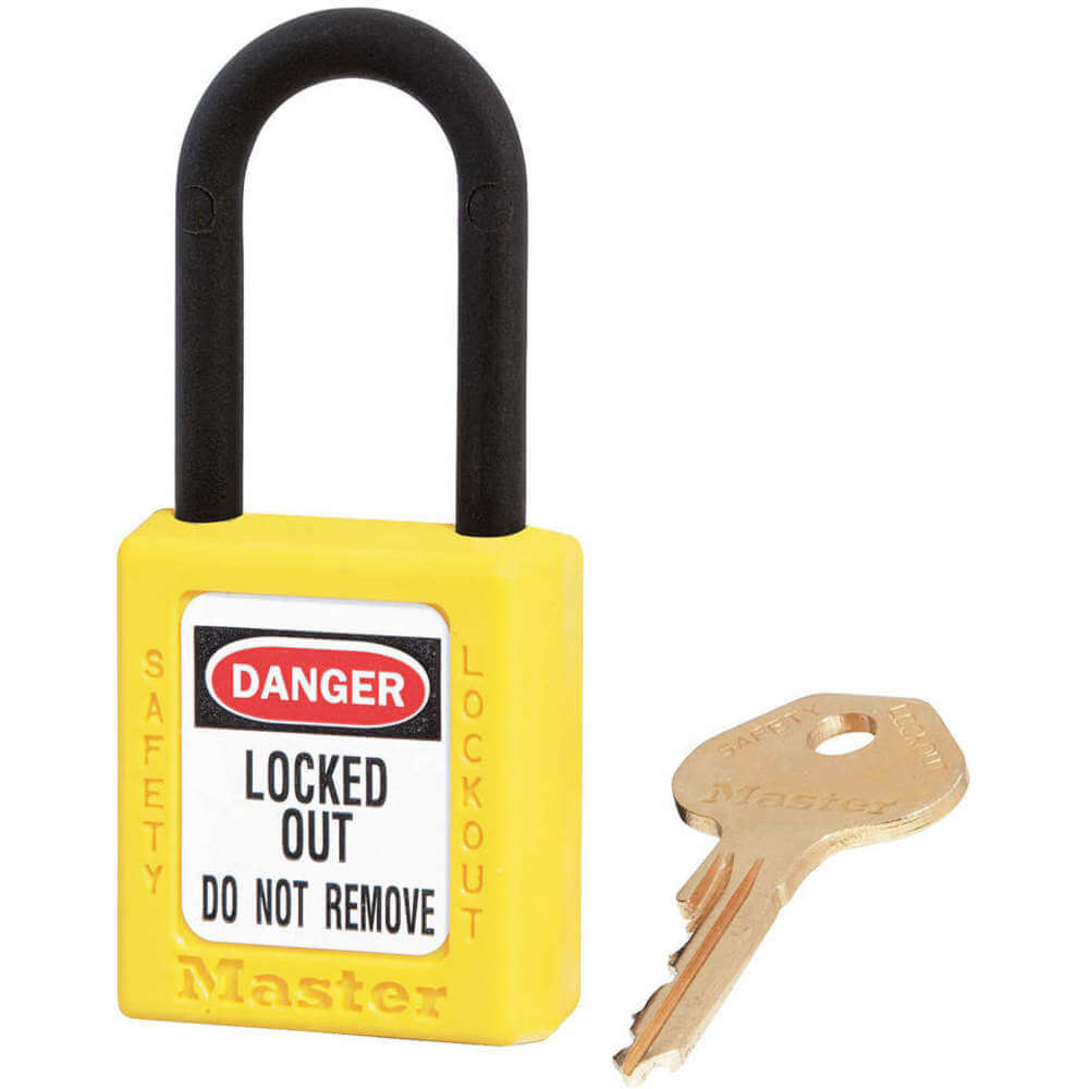 MASTER LOCK 406KAS3YLW Lockout Padlock Keyed Alike Yellow 1/4 Inch - Pack Of 3 | AE9TGG 6MCC6