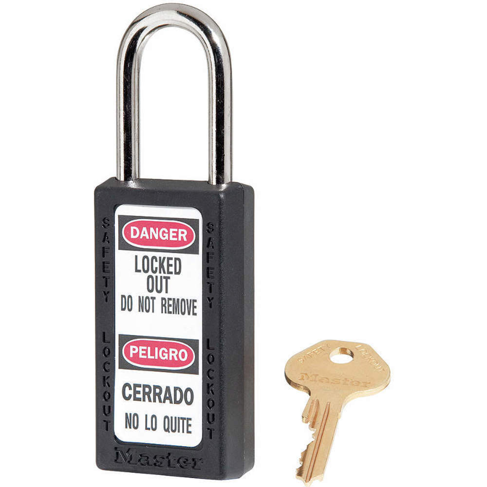 MASTER LOCK 411BLK Lockout Padlock Keyed Different Black 1/4in. Diameter | AD7LYG 4FG06