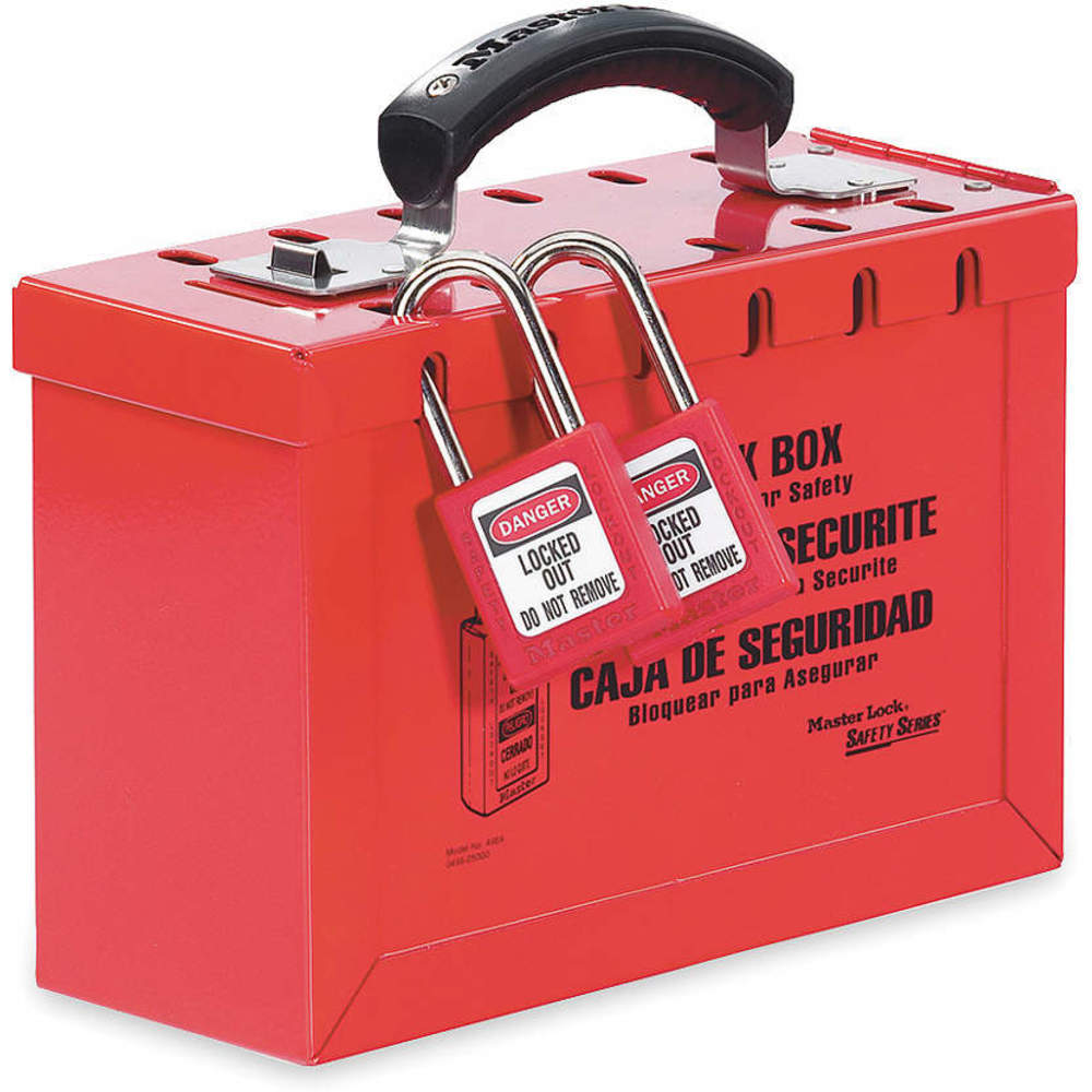 Red Group Lockout Box, Max 12 Locks, Red