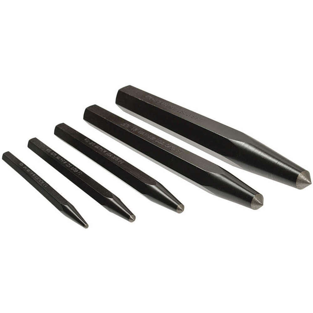 MAYHEW TOOLS 62214 Center Punch Set Black Oxide 5 Pc | AB6VJJ 22KK68