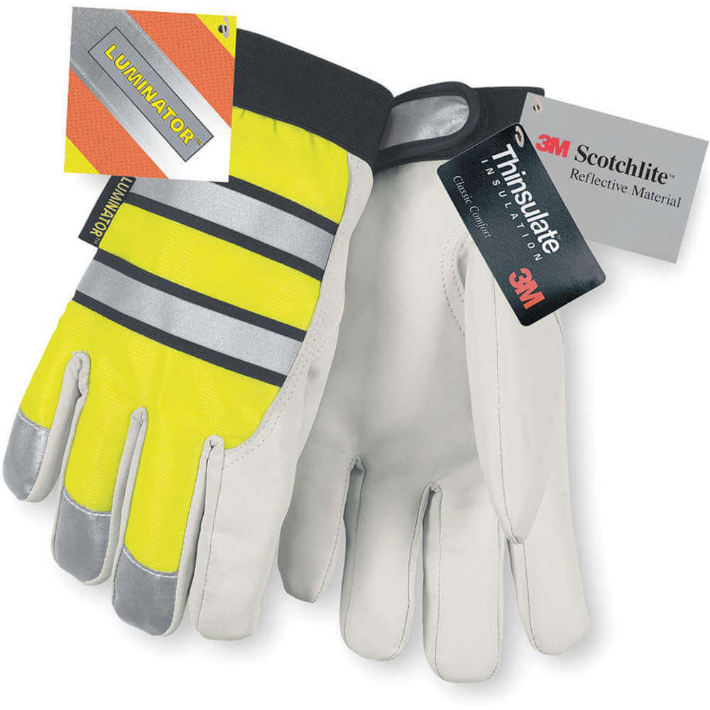MEMPHIS GLOVE 968L Leather Gloves L Hi Visibility Yellow Pr | AB9PUZ 2ELL2