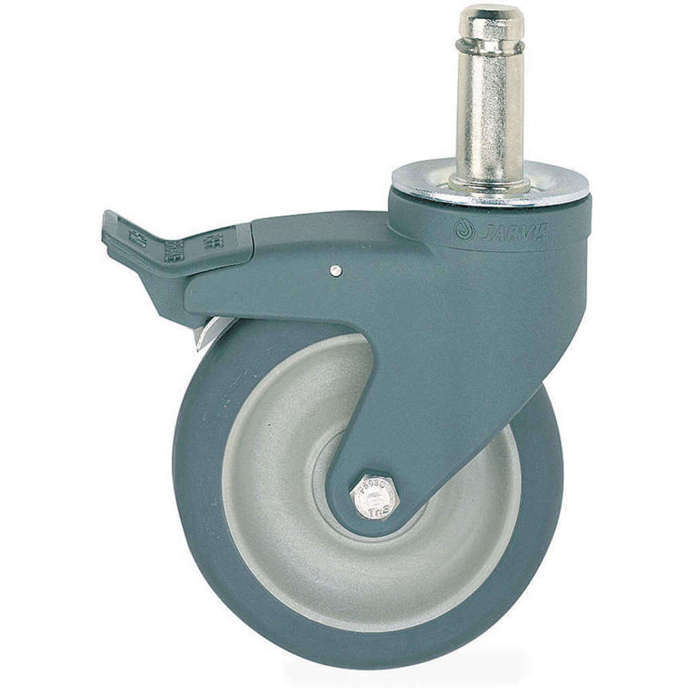 Stem Caster With Brake 5 Inch 300 Lb Polyurethane