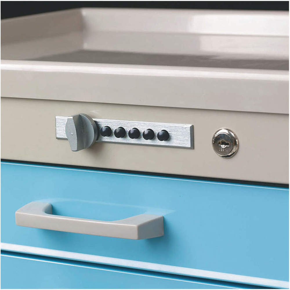 Mechanical Push Button Lock With Key Gray