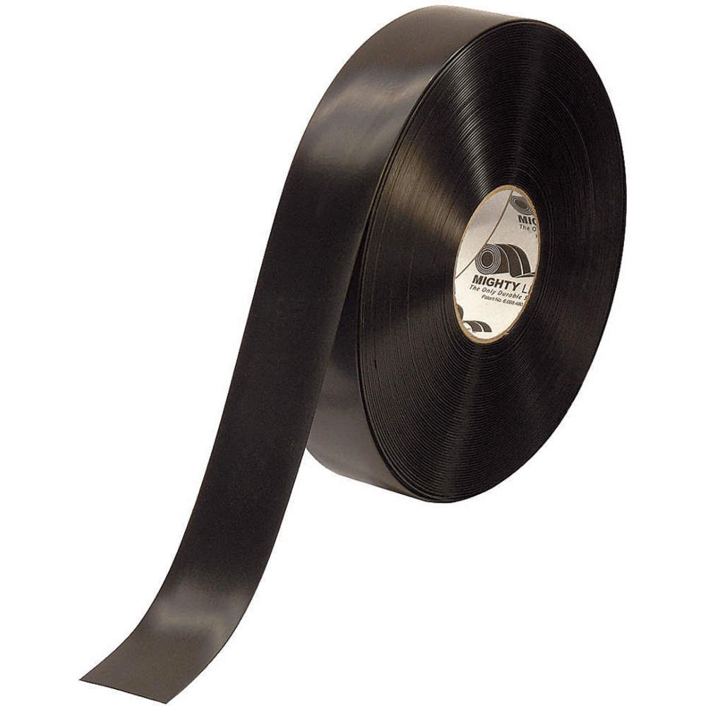 MIGHTY LINE 2RBLK Industrial Floor Tape, 2" Width, Black, 100 ft Long | AG9HUH 20PF84