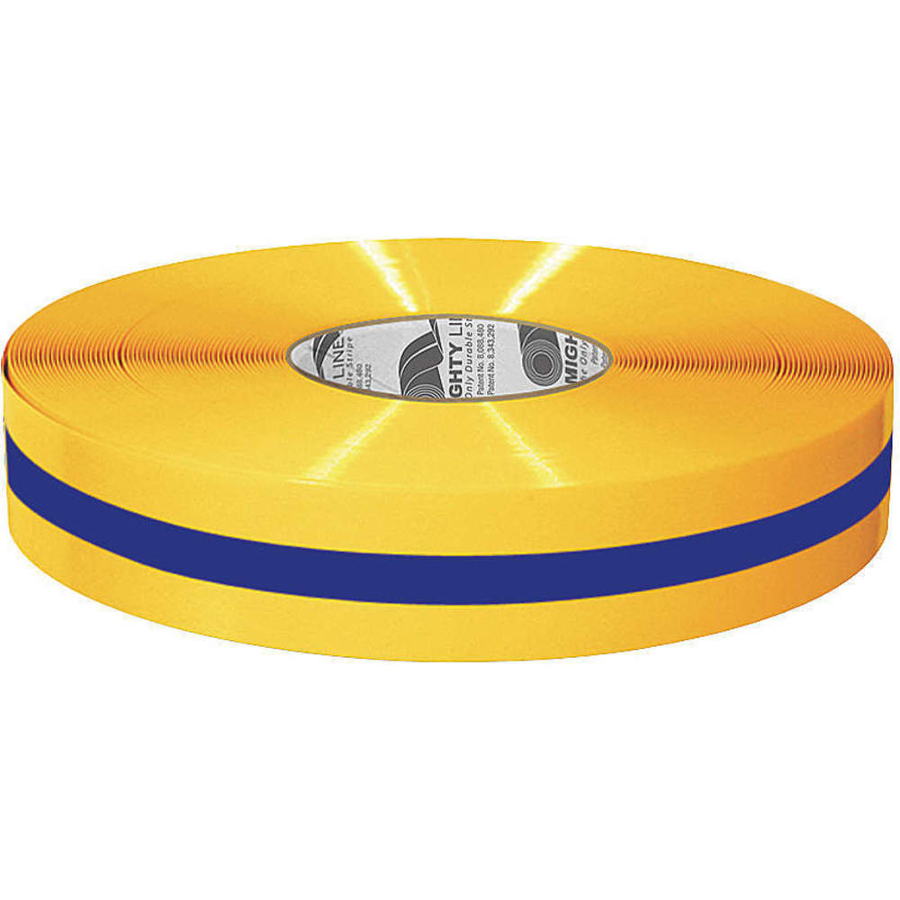 MIGHTY LINE 2RYBCTR Industrial Floor Tape Roll Yellow/Blue Vinyl | AG9HVH 20PG08