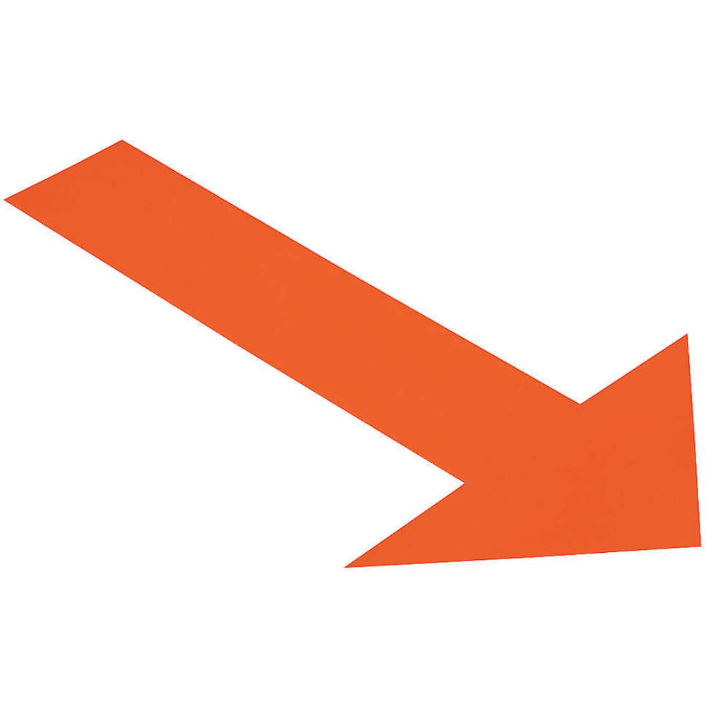 MIGHTY LINE ARROW10O Industrial Floor Tape Marker, 6" x 10" Size, Size, Orange Arrow, PK50 | AG9HWM 20PG35