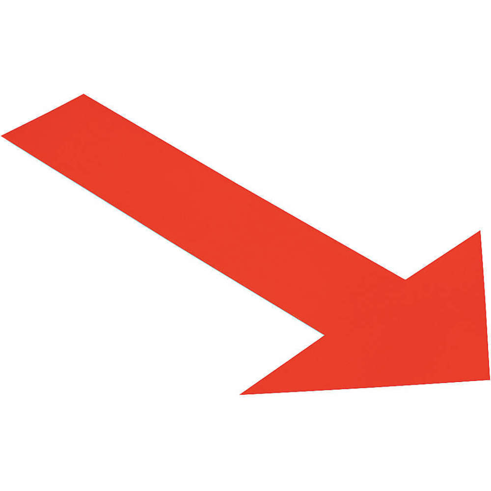 MIGHTY LINE ARROW10R Industrial Floor Tape Marker, 6" x 10" Size, Size, Red Arrow, PK50 | AG9HWL 20PG34