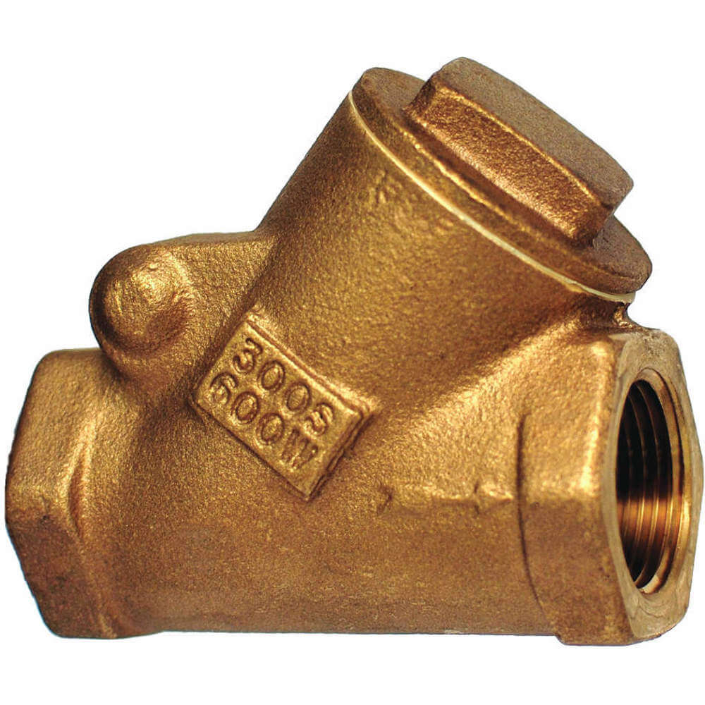 Swing Y Check Valve, Swing, Y-Style Valve Body, 1 Inch Pipe Size, FNPT x FNPT, Bronze