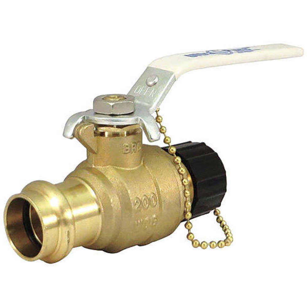 MILWAUKEE VALVE UPBA-480BH- 12 Ball Valve Brass 2-piece 1/2 Inch 200 Psi | AG2AVH 31CD08
