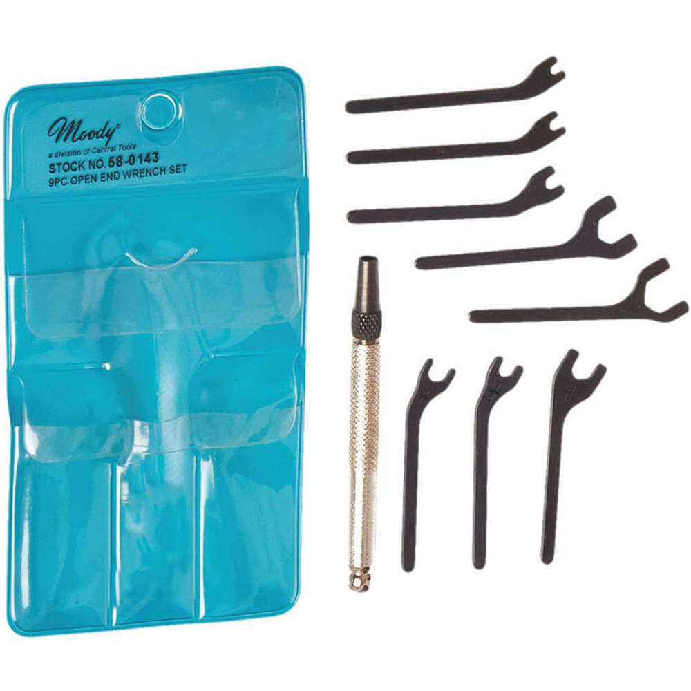 Open End Wrench Set 9 Piece 4 Inch SAE