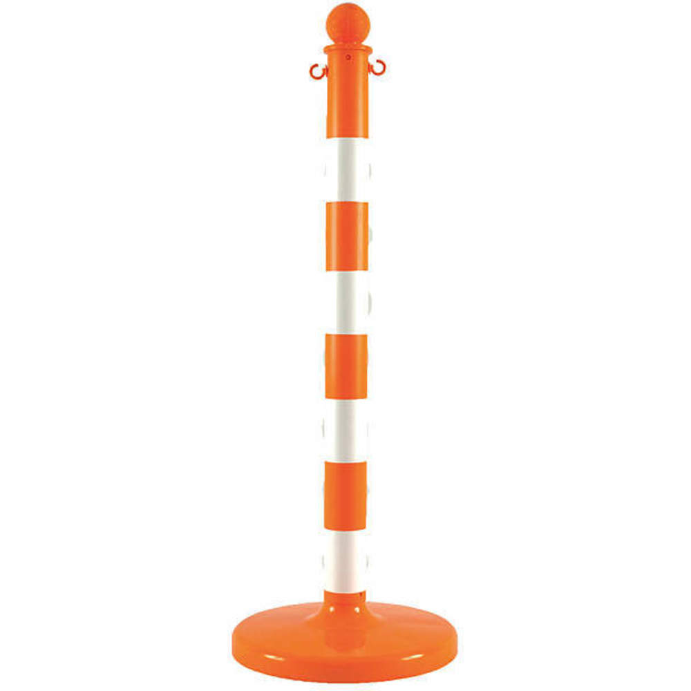 MR. CHAIN 96422-6 Stanchion Med Duty Orange/white 2.5 x 40 - Pack Of 6 | AC6BCK 32J514
