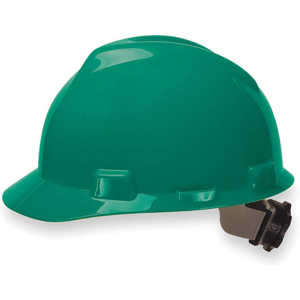 Hard Hat Front Brim Slotted 4 Point Ratchet Green