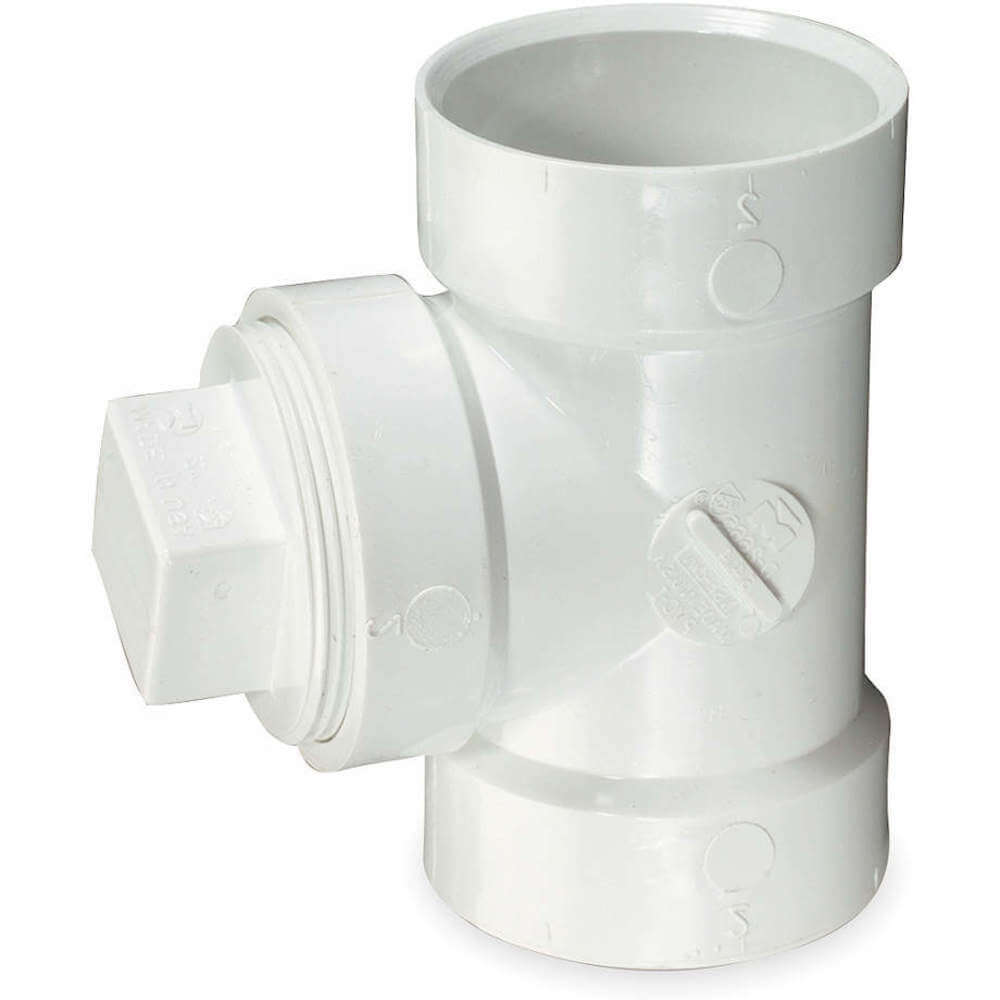 Clean Out Tee With Plug 2 Inch Pvc Wh