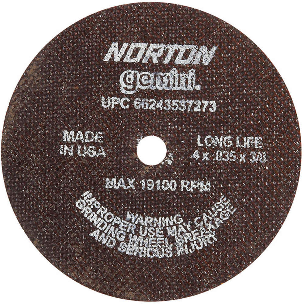 NORTON ABRASIVES 66243537273 CutOff Wheel Gemini LongLife 4 x.035 x3/8 | AH2DYX 25TZ27